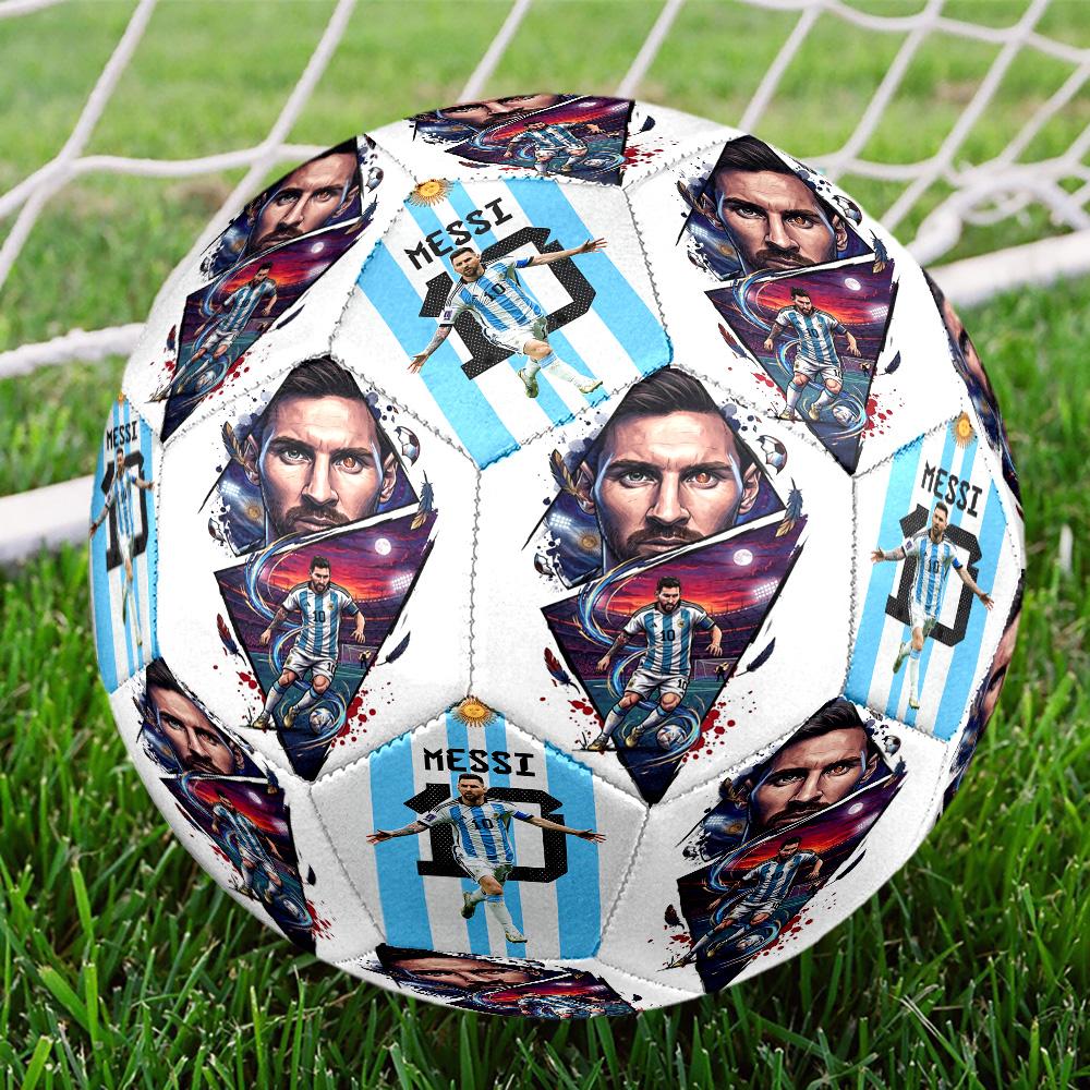 Messi 10 Number Soccer Art Size 5 Soccer Ball Machinestitched Indooroutdoor Universal Football Perfect Commemorative Gift For Soccer Lovers