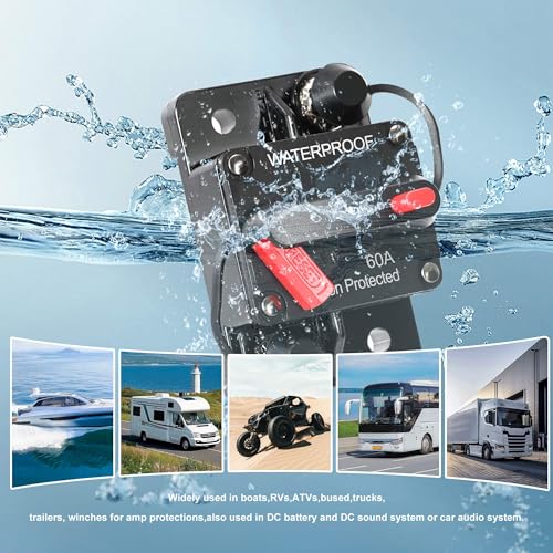 New 11A-111A Circuit Breaker 11V Trolling with Manual Reset Boat Manual Power Protect for Audio Fuse Car 18V DC Waterproof