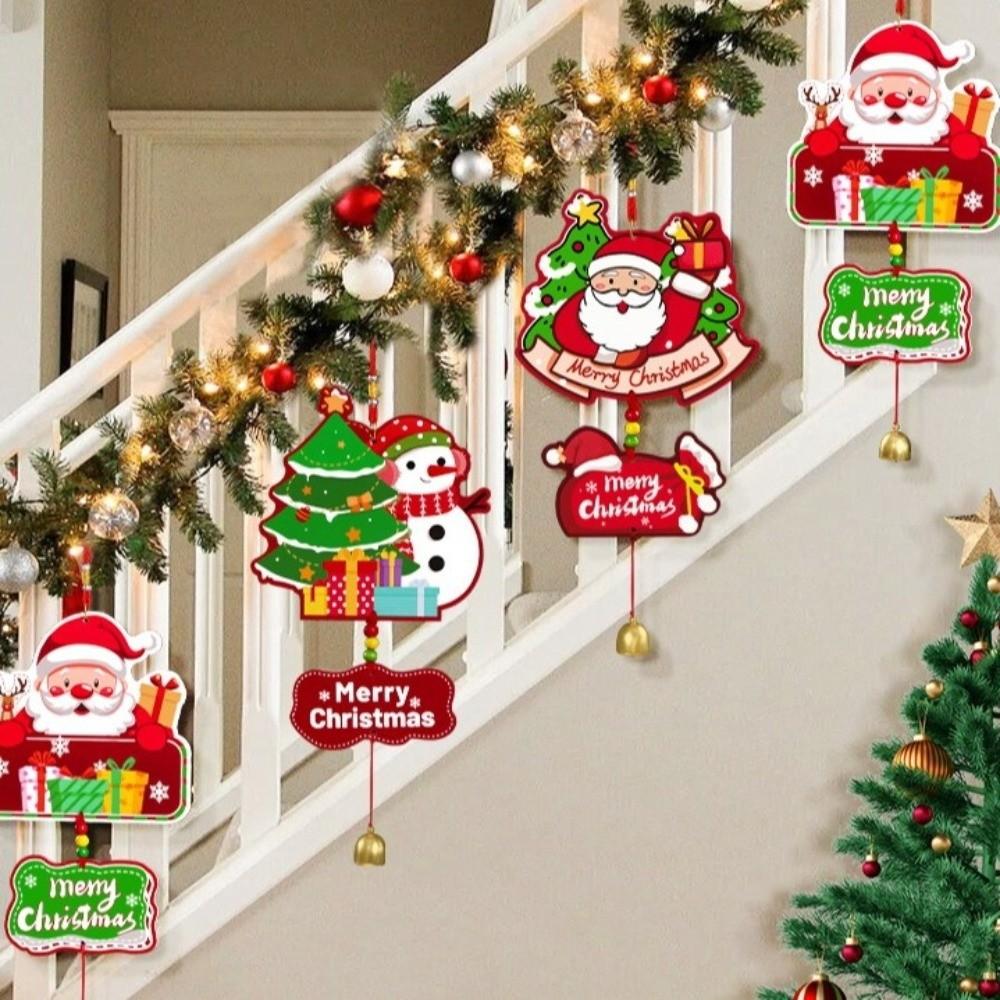 Merry Christmas Handmade Christmas Wind Chime DIY Bell Xmas Window Ornament Door Hanging Xmas Decoration