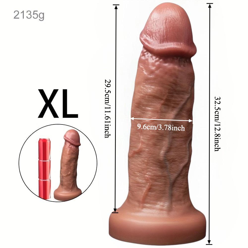 XXL 33CM Pene Realista Super Grueso y Largo | Enorme Dildo de Silicona Líquida con Fuerte Ventosa | Masturbador Suave de Doble Capa para Mujeres