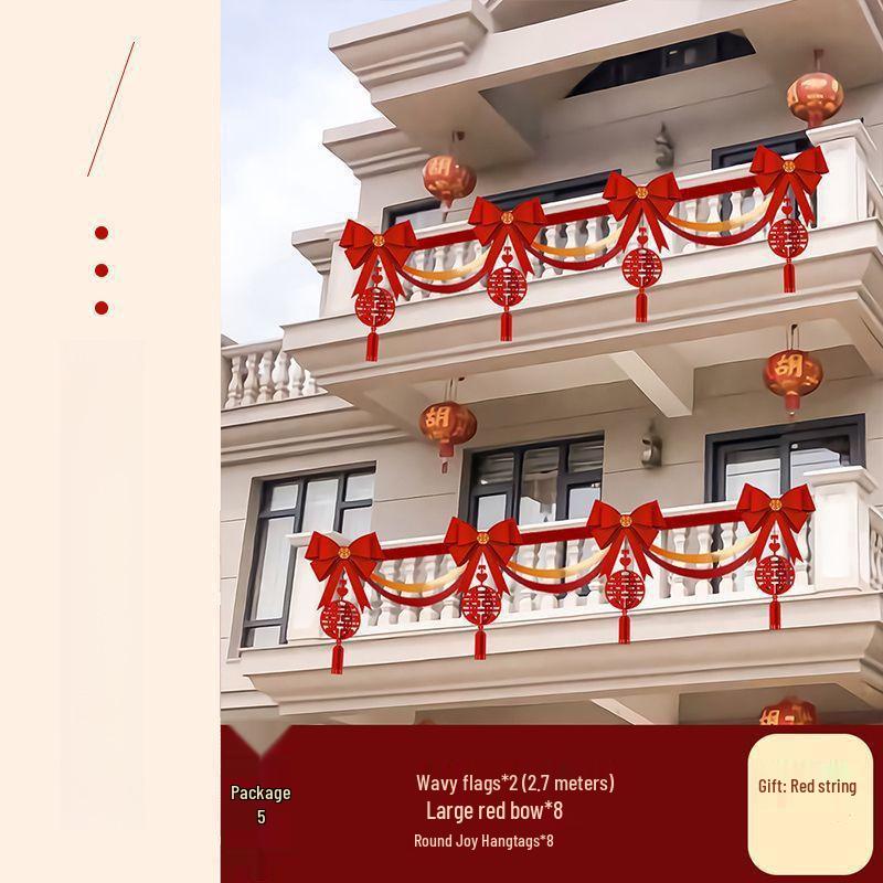 Outdoor Balcony Wedding Flower Decoration for Railings