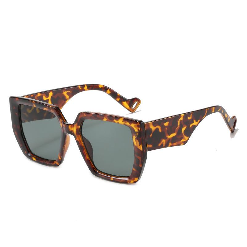 New square thick frame jelly color large frame round face Internet celebrity sunglasses UV protection personalized outdoor sunglasses