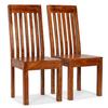 VidaXL 3x Solid Wood Dining Chair Sheesham Finish Kitchen Dinner 245645