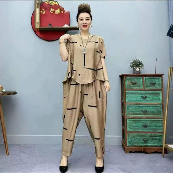 Sommer frauen Hosen Anzug Pastoralen Mode Lose Kurzarm Zwei Stück Anzug Gestreiften Baumwolle Leinen Wilden T-shirt Hose Sets