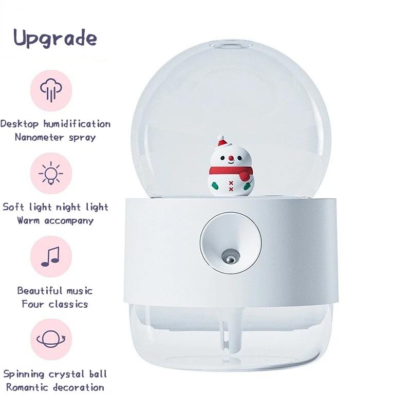 

Перезаряжаемый вращающийся музыкальный увлажнитель воздуха, милый ночник, домашний диффузор, теплый 300 мл, беспроводной увлажнитель воздуха