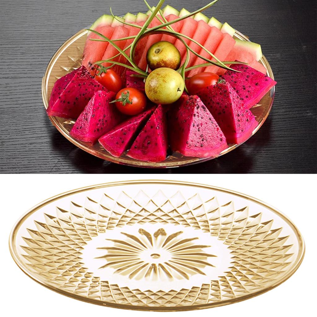 15/20/25cm Acrylic Fruit Plates Salad Dessert Plate Cupcake Display Stand Cookie Platter Household Candy Nut Serving Plate