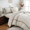 3PCS White And Khaki Duvet Cover Set Ball Comforter Cover Geometric Line Bed set soft lightweight Down Bedding Set All season