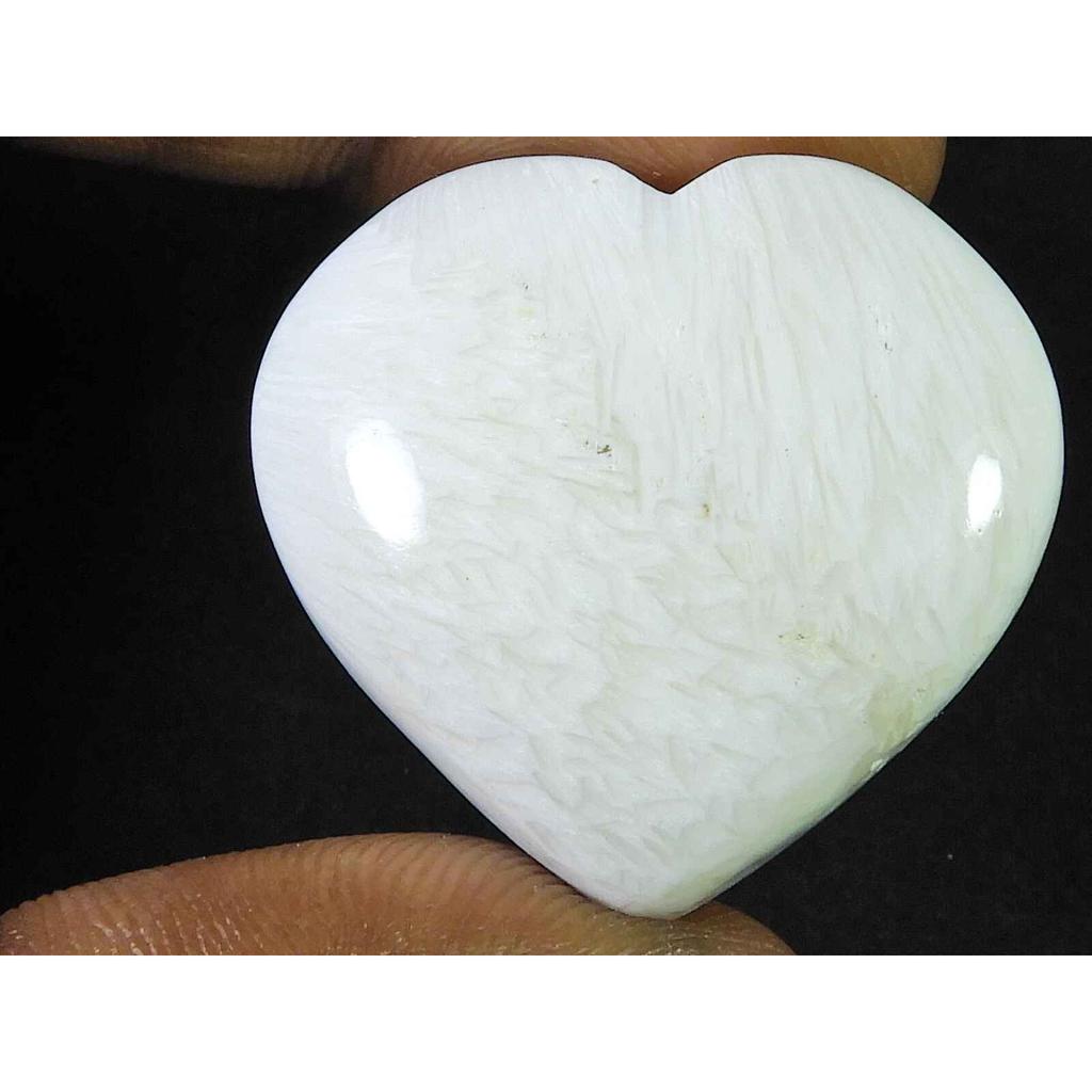 58Cts. 100% Natural Scolecite Designer Heart Crytsal Loose Gemstone 30X32MM SK-1855