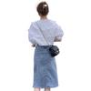 Women's Tencel Puff Sleeve Doll Collar Blouse - Summer 2024