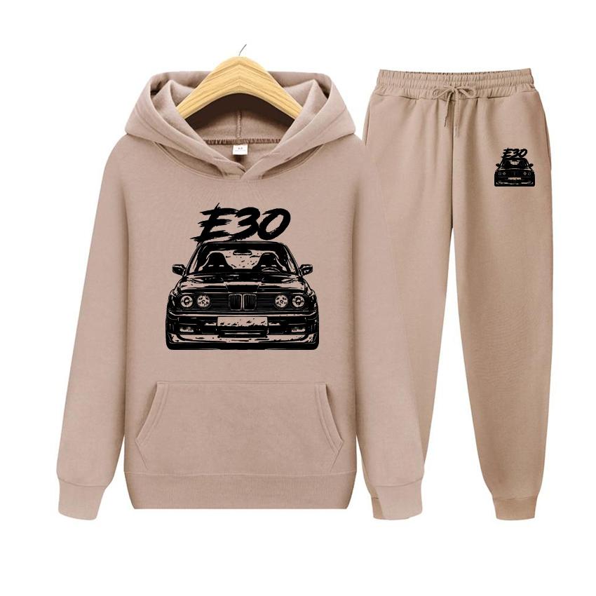 

Женский комплект с капюшоном с длинными рукавами E30, автомобильные толстовки, женский комплект с капюшоном с принтом, уличная одежда с карманами и круглым вырезом, мультяшные толстовки 3XL