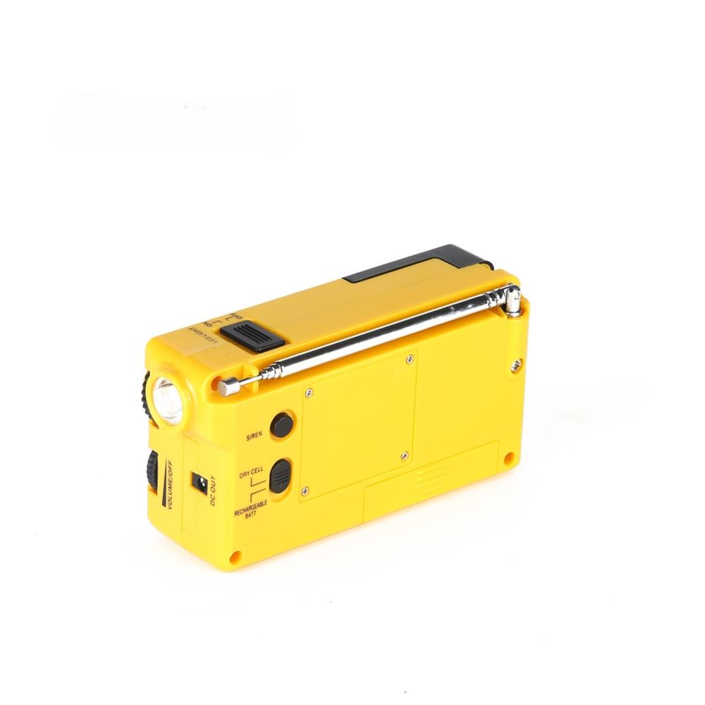 Outdoor Emergency LED Flashlight with Hand-Crank Charging & AM/FM Radio - Portable Survival Radio for Camping/Hurricane