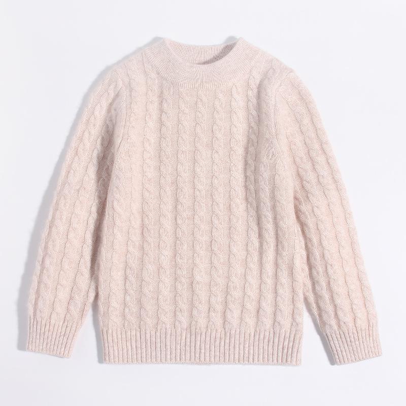 

Детский свитер Little Sheep из кашемира с круглым вырезом - 100% кашемир, утолщенный, скрученный трикотаж 90cm бежевый