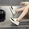 Popular beaded ugly cute little white shoes women's 2025 new autumn niche leather fashion thick-soled foreign casual board shoes
