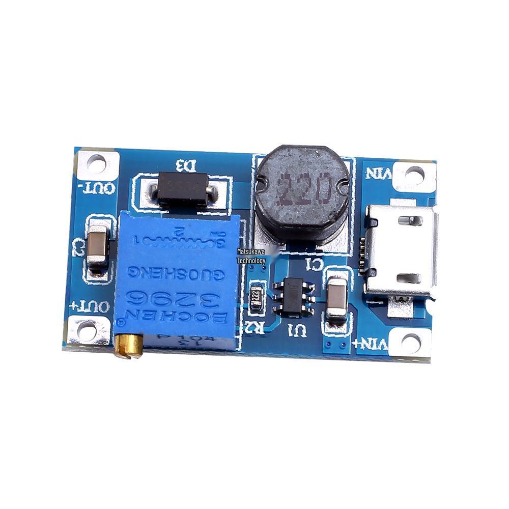 2A DC-DC Boost Module: Adjustable Voltage 2-24V To 5, 9, 12, or 28V