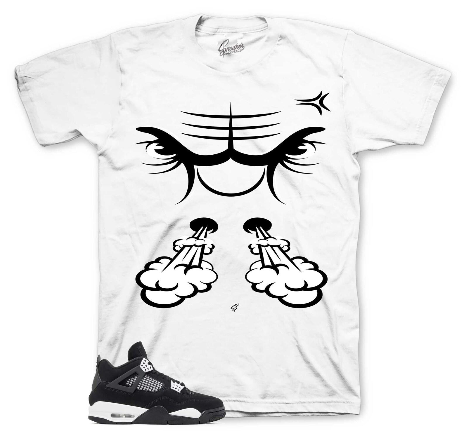 Sneaker Tees To Match Retro 4 White Thunder - Raging Face Shirt S