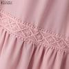 ZANZEA Women Casual Elastic Waist Loose Summer Long Skirts