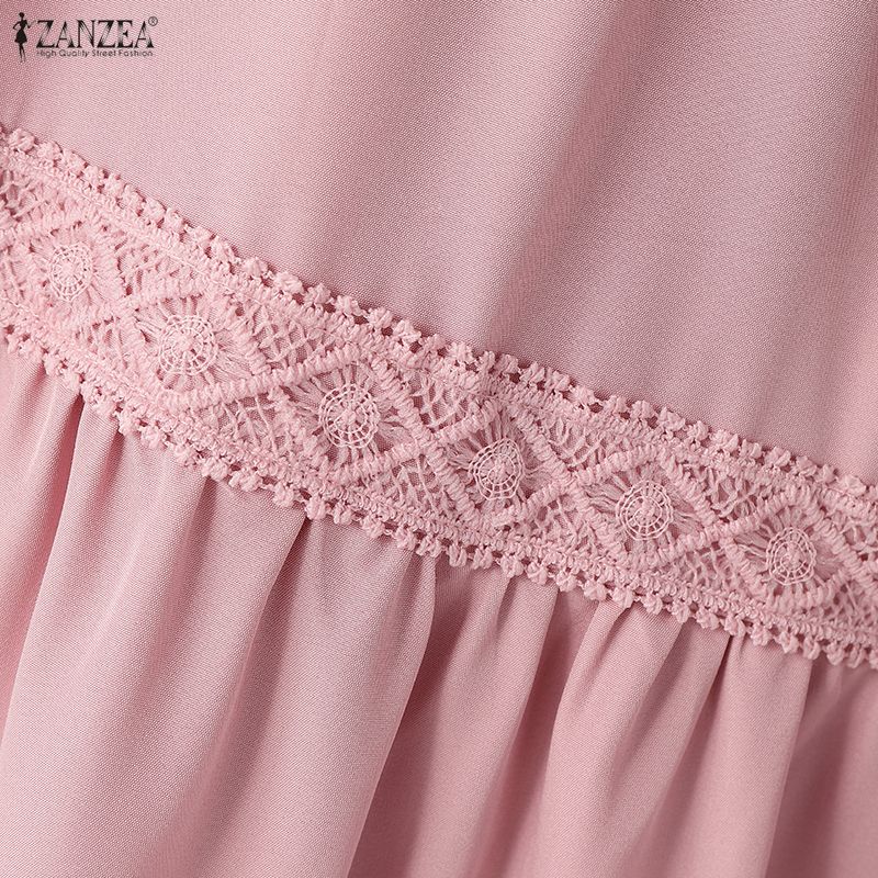 ZANZEA Women Casual Elastic Waist Loose Summer Long Skirts
