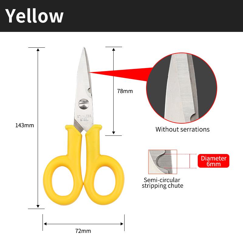 Onnfang Electrician Tools Fiber Optic Cable Cutting Slip-resistant Multitool Scissors Stainless Steel for Cut Electrical Wire