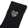 MAGOODGAN Athletic 9402 Heart Embroidered Black Sports Socks