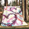 1pc Heart Pattern Print Outdoor Blanket, Lightweight Polyester,