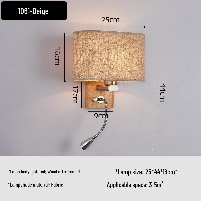 European LED Wall Lamp: Wooden Craft Bedside Light for Hotel or Bedroom