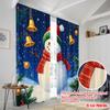 2 Stück, 2D-Ebene Druckmuster Vorhänge Niedlicher Schneemann Winter Weihnachten Festlich (3) Vielseitiger Stoff (ohne Stange) Geschenke Perfekt