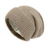 100%Cashmere Beanie Hat for Women's Winter Satin Lined Knitted Solid Skullies Cap Silk Lining Soft Warm Slouchy Bonnet