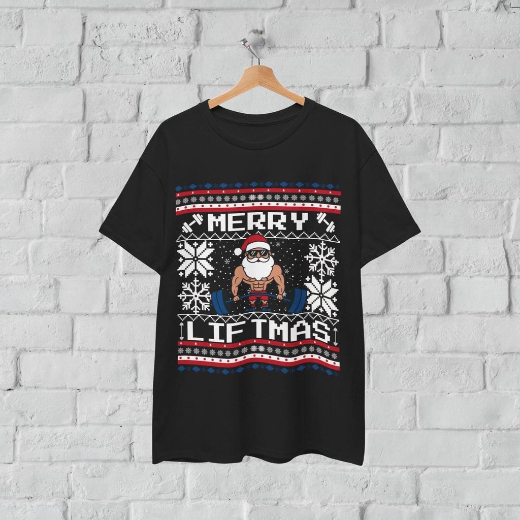 Gym Christmas Shirt, Merry Liftmas Ugly Christmas T-Shirt, Funny Fitness Tee, Xmas Workout Apparel