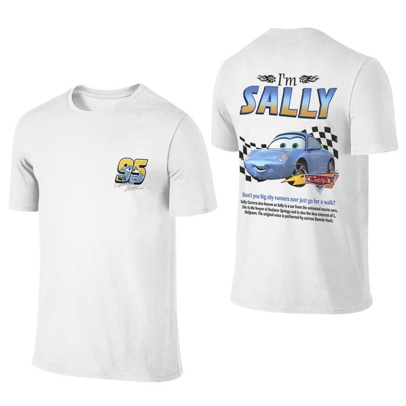 Men Women Lightning Car Mcqueen Sally Couple T-Shirt Merch Vintage Pure Cotton T Shirt Tops Christmas Gifts
