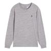 Polo Solid Color Pony Embroidered Crew Neck Long Sleeve T-Shirt Men Tops Gray 710627433-002