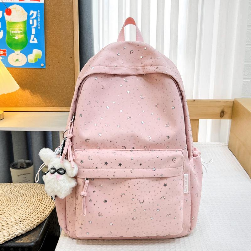 Schoolbag, Japanese-style Star Backpack, INS style student backpack, large capacity, high-appearance double shoulder backpack, school bag for middle