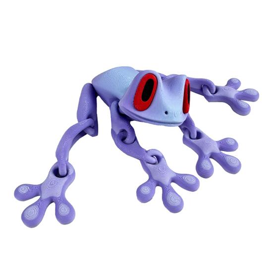 3D Printed Frog Refrigerator Magnet Movable Joints Frog Fidget Toy Articulated Animal Model Figurine Fridge Magnetic Frog Decoration Ornament