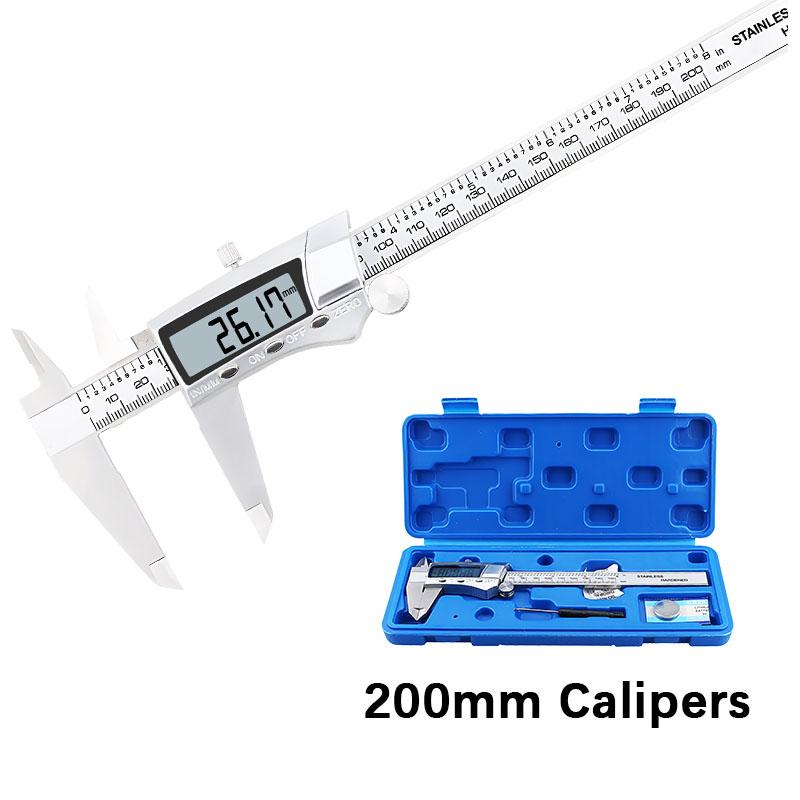 Electronic Digital Caliper Inch/Metric Conversion 0-150/200mm Stainless Steel LCD Screen Extreme Accuracy Measuring Tool