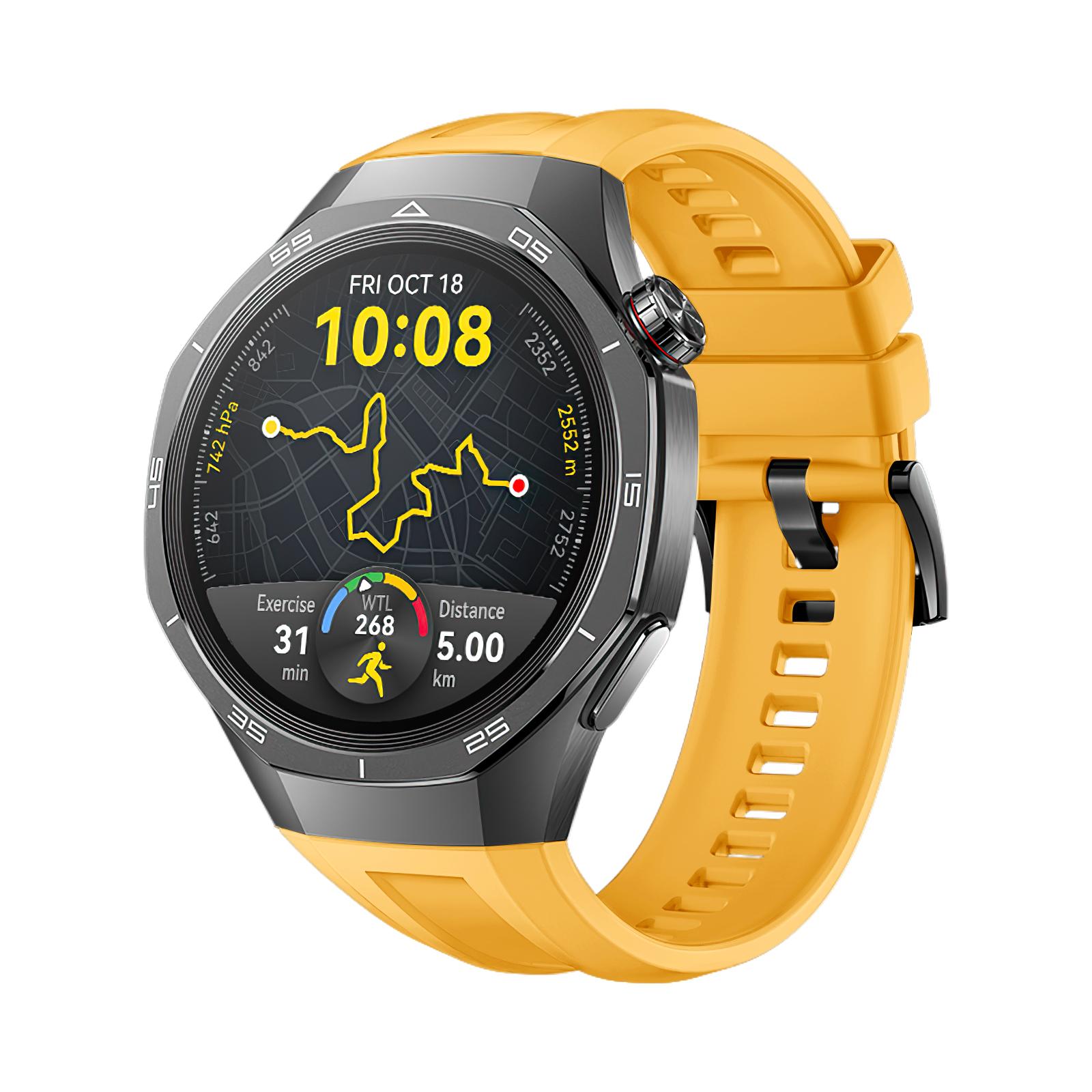 

22 мм ремінець для смарт-годинника для Huawei Watch GT 5 Pro Офіційний силіконовий браслет 46 мм для Huawei Watch GT 5 Pro М’який спортивний браслет Huawei GT 5 Pro 46mm жовтий