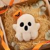 Desktop Decoration Halloween Ghost/Pumpkin Black Cat Plush Figurine, Soft Stuffed Doll Ghost Keychain with Hanging Chain, Creative Photography
