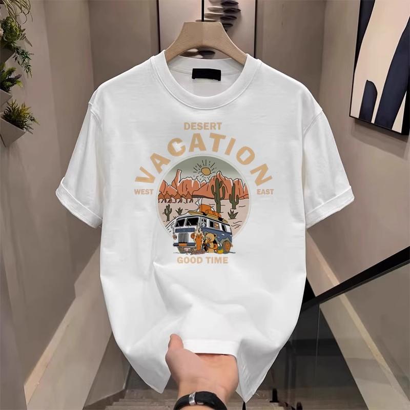 Short Sleeve Cotton Men'S Printed T-Shirt Trend Men'S And Women'S Versatile Crew Neck T-Shirt Men'S