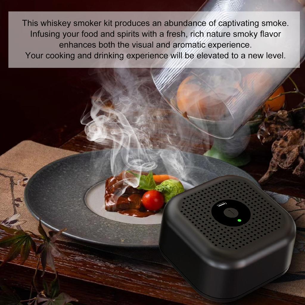 Electric Whiskey Smoker Kit with 6 Wood Chips Rechargeable Cocktail Smoker Drink Smoker Kit Birthday Present for Men Dad Husband