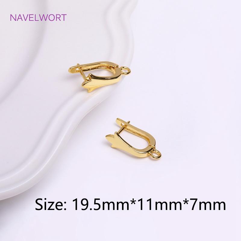 18K Gold Plated Brass Earring Hook Clasp,High Quality Ear Wire For Earring Making Findings,Accessories For Earrings