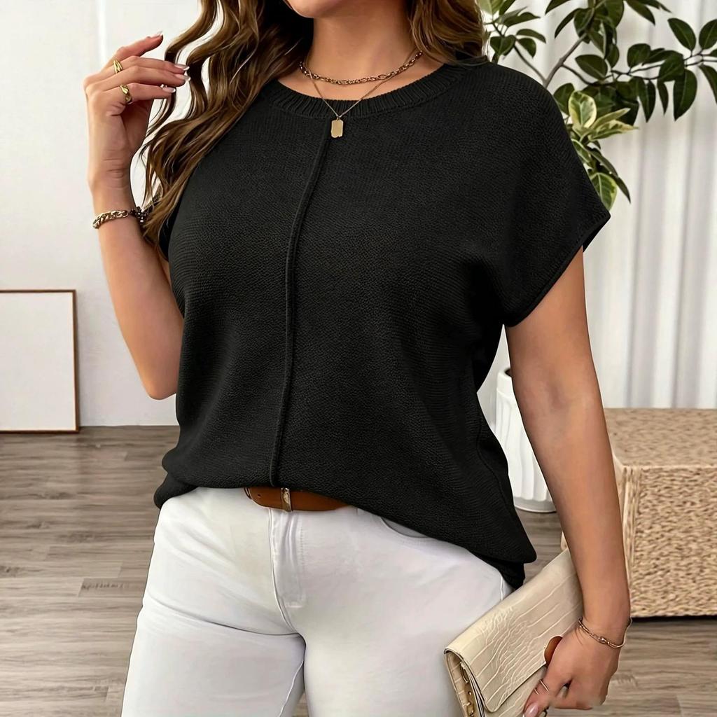 Women's Summer Simple Slimming Commuting Sweater - Solid Casual Trendy Top
