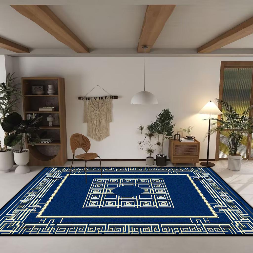 Traditional Chinese Style Living Room Carpet Easy Clean Bedroom Bedside Decoration Large Rugs Home Sofa Area Non-slip Floor Mat
