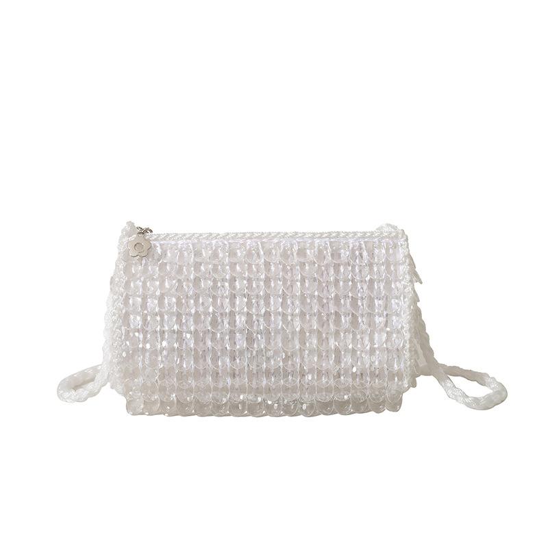 Summer small bag 2025 new Mori sweet girl fashion niche single shoulder hollow crossbody plastic woven bag