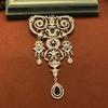Retro Style Elegant Corsage Light Luxury Full Diamond Sapphire Inlaid Brooch Medieval Versatile High-end Design Pin Accessories