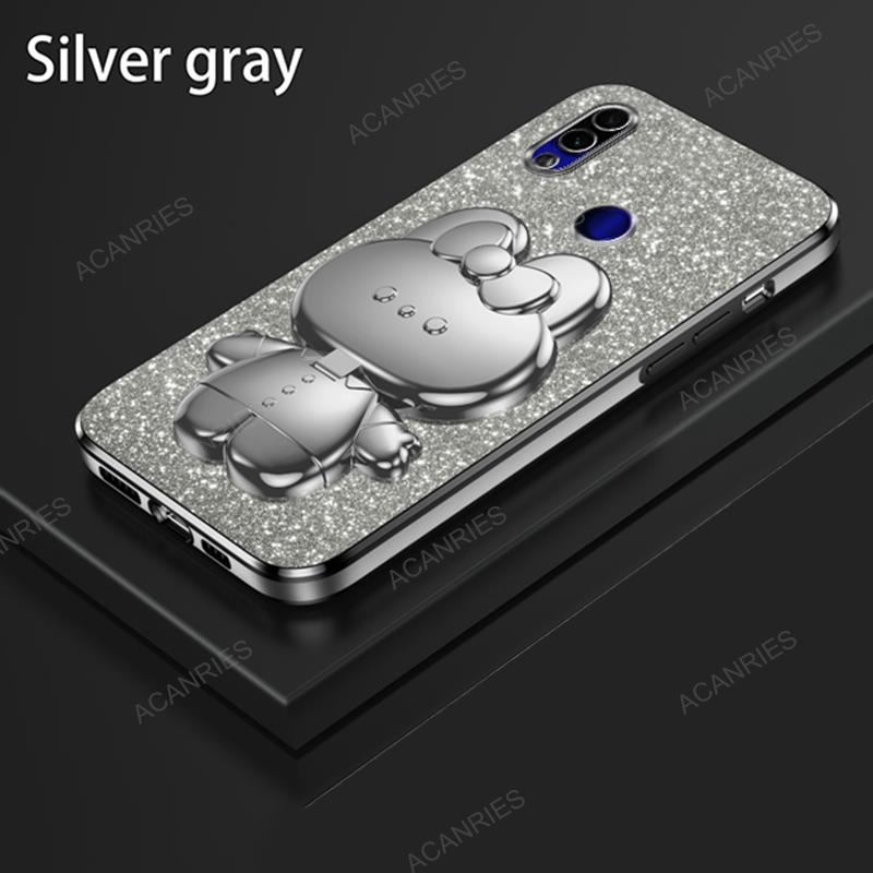 

Милый 3D Кролик Макияж Зеркало Подставка Покрытие Мягкий Чехол Для Xiaomi Redmi Note 7 Pro Защитная Блестящая Задняя Крышка На Note7 7pro Funda Redminote11proplus5g