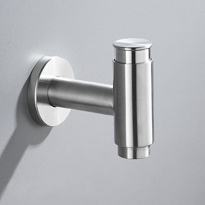 Black 304 Stainless Steel Faucet For Washing Machine Wall Mounted Balcony Mop Pool Tap Press Switch Single Cold Tap