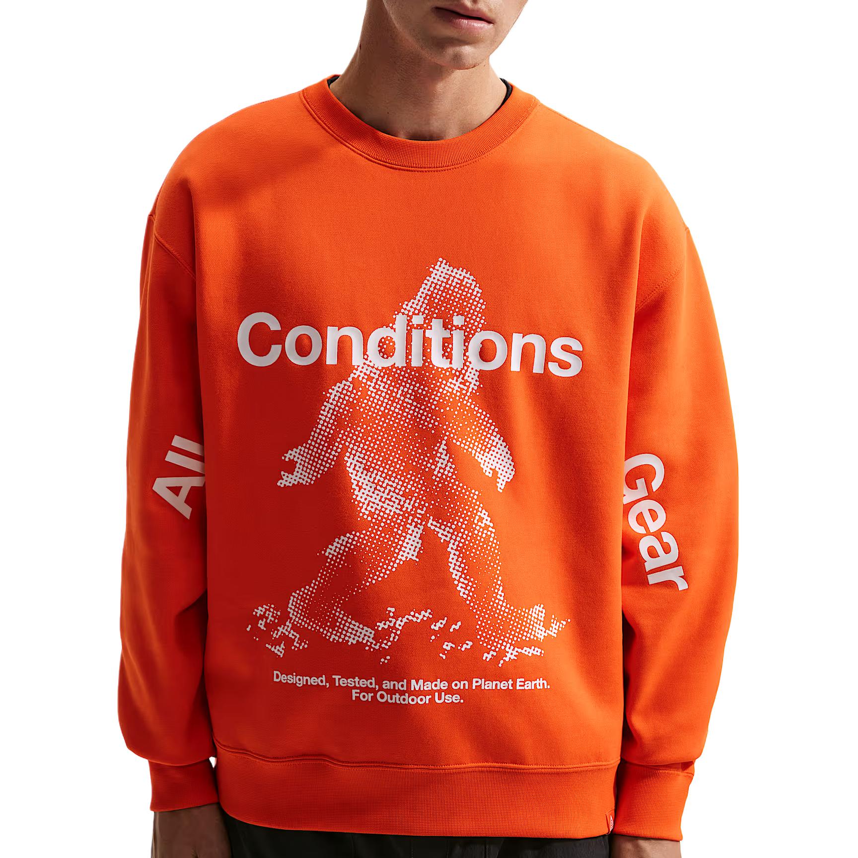 Мужская толстовка Nike ACG Tuff Fleece с технологией Therma-FIT, водоотталкивающая, с круглым вырезом IF1491-819 S