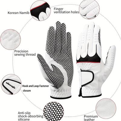 Premium Pu Leather Soft Left Hand Golf Glove Nano Non-slip Wear Resistant Shock-absorbing Breathable Sports Wear Accessories