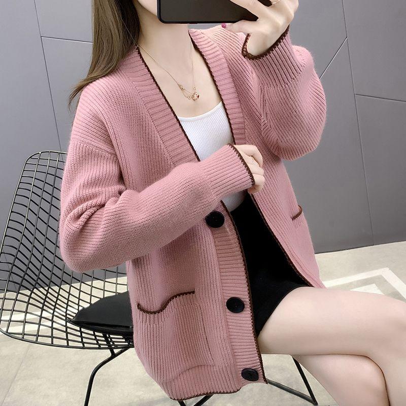 Spring and Autumn Women's Sweater Cardigan Knitted Shirt Top Shawl Western Style Loose Sweater