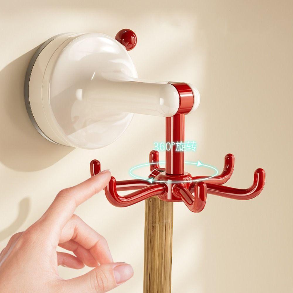 360° Rotating Rotating Hook Dopamine 6-Claw Suction Cup Wall Mounted Storage Hook  Desktop Storage
