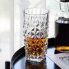 330ml/380ml Diamond Carved Wine Glass Luxury Cocktail Whiskey Glasses 2pcs Elegant Transparent Cold Drink Cup Exquisite Gifts