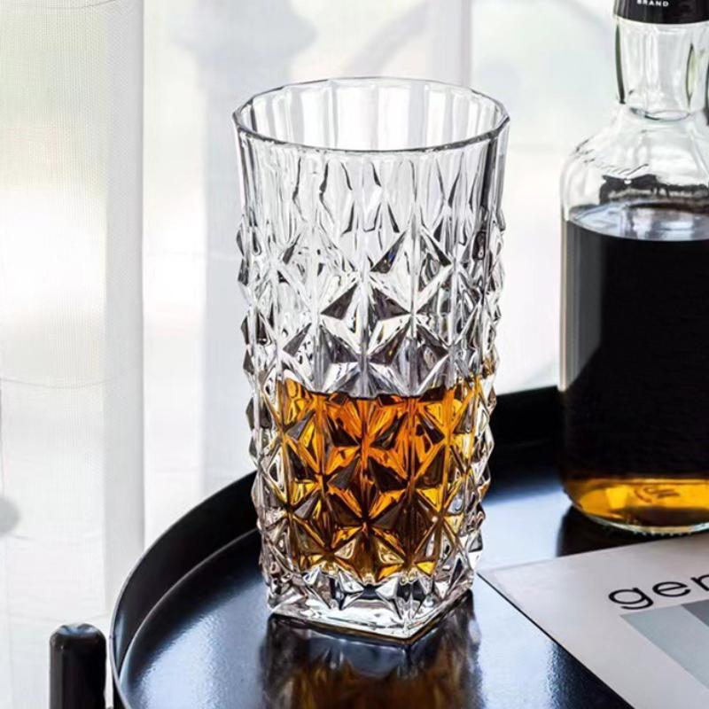 330ml/380ml Diamond Carved Wine Glass Luxury Cocktail Whiskey Glasses 2pcs Elegant Transparent Cold Drink Cup Exquisite Gifts